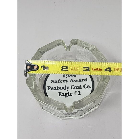 1984 Peabody Coal Co.‎ Safety Award Glass Ashtray Octagonal Eagle #2 - Picture 5 of 6